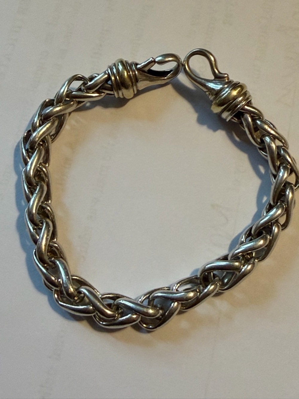 David Yurman Sterling Silver and 14k gold Braided Men's Bracelet